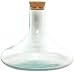Spanish Recycled Glass Flat Decanter with Cork 7.25"H