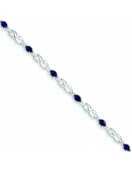 2.3 Carat 14K White Gold w/ Diamond and Sapphire Gemstone Bracelet