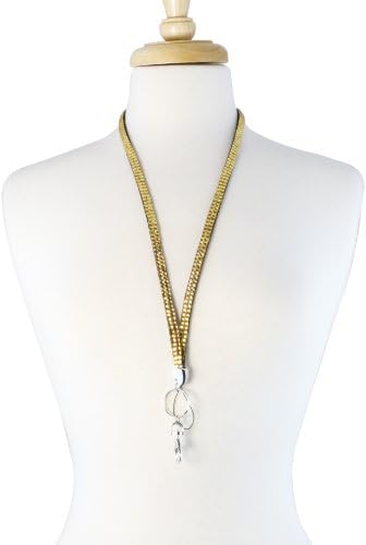 Rhinestone Crystal Lanyard Keychain Card Badge Holder