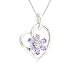 Sterling Silver Tanzanite and Diamond Heart Pendant, 18