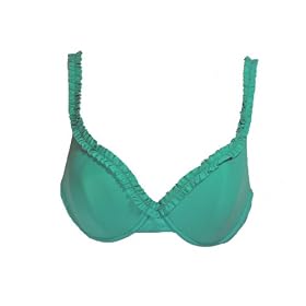 BCBG Maxazria Deep Surf Swimsuit Top w Ruffles L