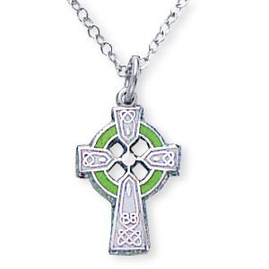 Sterling Silver Celtic Cross and 13-inch Chain for Children