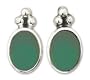 Chrysoprase earrings, 'Peace and Wisdom' 1" W