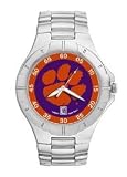 Clemson Tigers Mens Pro Ii Sterling Silver Bracelet Watch