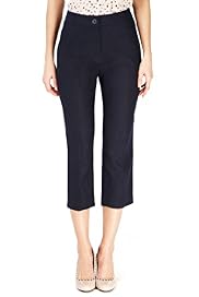 Linen Blend Slim Leg Cropped Trousers