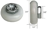3/4 Oval Edge Nylon B.B. Sliding Shower Door Roller; Threaded Hex Hub - Package