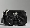 AUTHENTIC COACH MADISON SMALL LEATHER WRISTLET 41977 (Black/Silver)