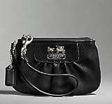AUTHENTIC COACH MADISON SMALL LEATHER WRISTLET 41977 (Black/Silver)