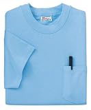 NEW Hanes Beefy-T - 100% Cotton T-Shirt with Pocket Light Blue-S