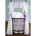 Darling Drapes Round Crib Bedding Set - color blue gingham