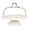 Kitchen Craft Classic Collection Ceramic Round Cake Stand with Glass Dome, 29 cm
