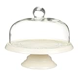 Kitchen Craft Classic Collection Ceramic Round Cake Stand with Glass Dome, 29 cmby Kitchen Craft