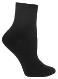 Black Ankle Socks 3 Pack | Womens Diabetic Socks | Seamless Toe | Sugar Free Sox