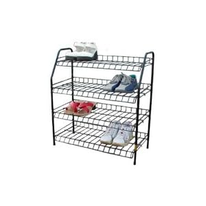 Shoe Rack 4- Tier Rack Size:26W x 11D x 28H. (WHITE)