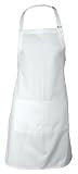3 pcs WHITE APRONS Bib Style 2 Pocket Adjustable Neck 22 X 34 - Long ties