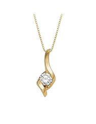 1/8 ct. Diamond Sirena Solitaire Pendant in 14K Yellow Gold