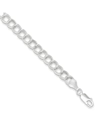 Sterling Silver 6mm Double Link Charm Bracelet