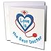 Lee Hiller Designs Embroidery Prints Love Hearts - Love Hearts Love is the Best Doctor Heart - Greeting Cards-12 Greeting Cards with envelopes