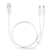 IFLASH Dual MicroUSB Splitter Charge Cable - Power up to Two Micro USB Devices At Once From a Single USB Port - Ideal for Any Micro USB Powered Device