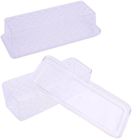Set of 2 Clear Plastic Butter Dishes