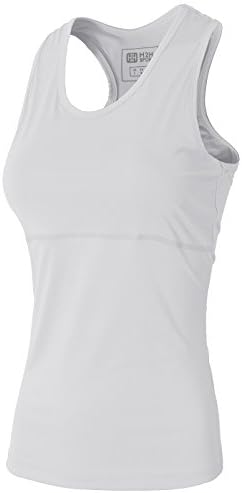 H2H SPORT Womens Sport Athletic Active Skin Compression Ribbed Tank Tops WHITE US M/Asia XL (KWTTK06)