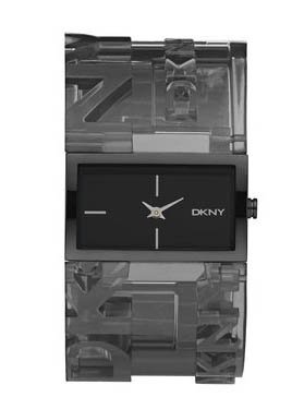 DKNY Transparent Plastic Logo Black Dial Women's watch #NY8153