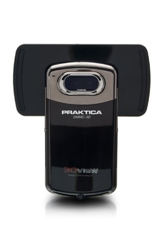 Praktica DMMC-3D HD-Camcorder (720p, mit Fotofunktion (5,0 Mega Pixels), 8,1 cm (3,2 Zoll) 3D Video, 3D Foto, 3D LCD Monitor) schwarz inkl. Tasche