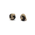Gold & Schwarz Faux Vintage Wirbel Ohrclips