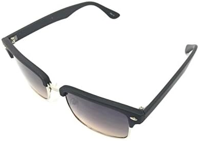 Half Frame Horn Rimmed Sunglasses With Metal Rivets - Shatter Resistant