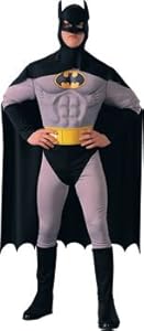DC Comics Adult Deluxe Muscle Chest The Batman Costume, Large