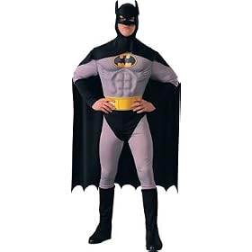 Deluxe Muscle Chest Batman(TM) Fancy Dress Costume (adult size) - Medium