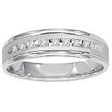 1/10 Carat Round Diamond 14k White Gold Wedding Ring