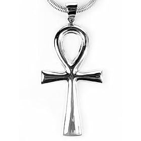 Large Sterling Silver Classic Plain ANKH Pendant Charm