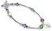 Sterling Silver Tear Drop Multicolor Swarovski Crystal 7.5 Bracelet With Toggle Clasp