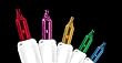 Set of 50 Multi-Color Everglow Mini Christmas Lights - White Wire
