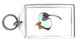 Keychain with head, crane, white, beak, bird, black