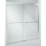 KOHLER K-702205-L-SHP Fluence 3/8-Inch Thick Glass Bypass Bath Door, Bright Polished Silver