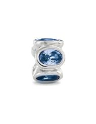 Zable(tm) Sterling Silver Bezel Set Ovals March Bead / Charm