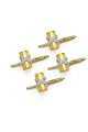 Solid 14k Gold and Diamond X's Stud Set (4)