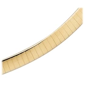 14k White and Yellow Gold Reversible 5mm Omega Chain Necklace, 18″