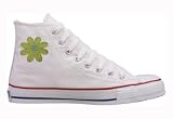 Converse - Chuck Taylor All Star Hi Top Custom Optical White with Yellow Flower