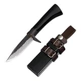 Tsuya, 3.75 in. 15 Layer Damascus, Oak w/Blk Polish. Lacquer
