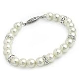 Cream Pearl Glass Bracelet Bl07418