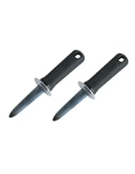 SET OF 2 - 7 1/4 Inch Commercial Grade Oyster Knife, Shucker Knives, Oyster Opener, Clam Knife, Shellfish Knife, Shellfish Opener, Seafood Tool, Stainless Steel, Ergonomic Non-Slip Soft Grip Handle w/Hand-Guard