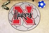NCAA NEBRASKA CORNHUSKERS SOCCER SHAPED DOOR MAT RUG