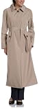  : London Fog Women's Long Hooded Single Breasted Trench Coat, Stone, 10