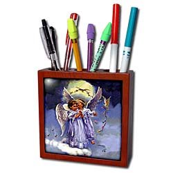 Angels - Heavenly Message - Tile Pen Holders-5 inch tile pen holder