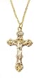 Pack of 4 Two-Tone Gold Plated Scrolled Crucifix Pendant Necklaces #18965