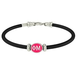 Phi Mu Sorority Jewelry Silver and Rubber Bracelets