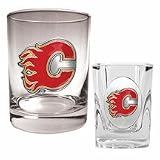 Calgary Flames Rocks Glass and Shot Glass Set